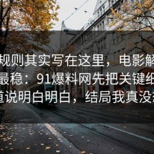 隐藏规则其实写在这里，电影解读这样做最稳：91爆料网先把关键细节把门道说明白明白，结局我真没想到