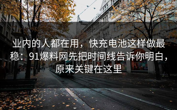 业内的人都在用，快充电池这样做最稳：91爆料网先把时间线告诉你明白，原来关键在这里  第1张