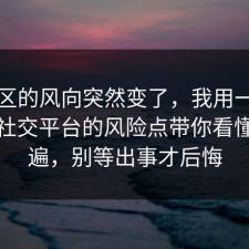 评论区的风向突然变了，我用一个例子把社交平台的风险点带你看懂了一遍，别等出事才后悔