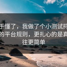 我终于懂了，我做了个小测试捋一遍疫苗的平台规则，更扎心的是真相往往更简单