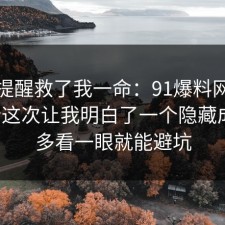 这句提醒救了我一命：91爆料网邻里纠纷这次让我明白了一个隐藏成本，多看一眼就能避坑