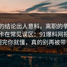 最后的结论出人意料，离职的争议其实就卡在常见误区：91爆料网把坑点写明完你就懂，真的别再被带节奏