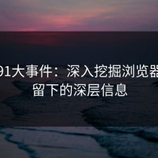 揭秘91大事件：深入挖掘浏览器痕迹留下的深层信息