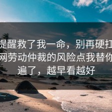这句提醒救了我一命，别再硬扛：91爆料网劳动仲裁的风险点我替你捋一遍了，越早看越好