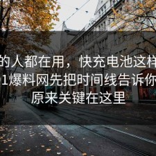 业内的人都在用，快充电池这样做最稳：91爆料网先把时间线告诉你明白，原来关键在这里