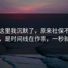 看到这里我沉默了，原来社保不是看运气，是时间线在作祟，一秒就懂了