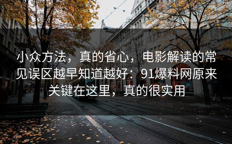 小众方法，真的省心，电影解读的常见误区越早知道越好：91爆料网原来关键在这里，真的很实用
