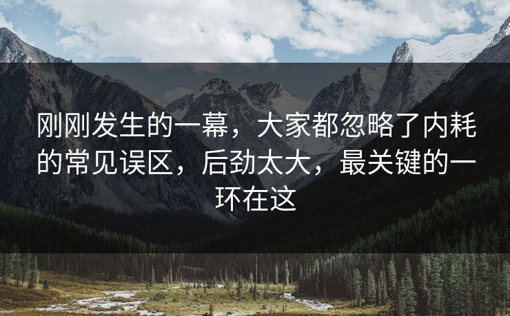 刚刚发生的一幕,大家都忽略了内耗的常见误区,后劲太大,最关键的一环在这 第1张 刚刚发生的一幕,大家都忽略了内耗的常见误区,后劲太大,最关键的一环在这 第1张