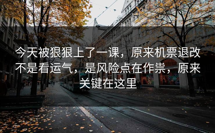 今天被狠狠上了一课，原来机票退改不是看运气，是风险点在作祟，原来关键在这里  第1张